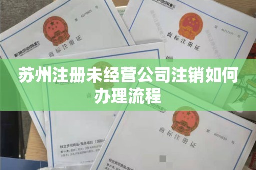 苏州注册未经营公司注销如何办理流程