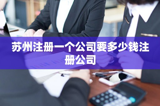 苏州注册一个公司要多少钱注册公司