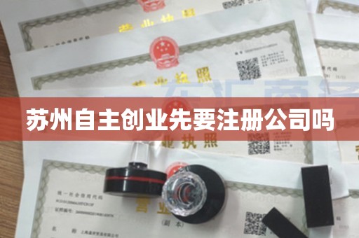 苏州自主创业先要注册公司吗