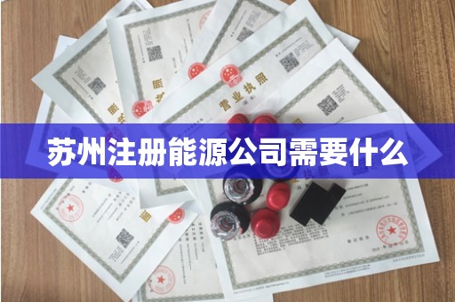 苏州注册能源公司需要什么