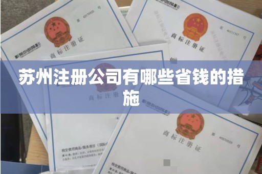 苏州注册公司有哪些省钱的措施